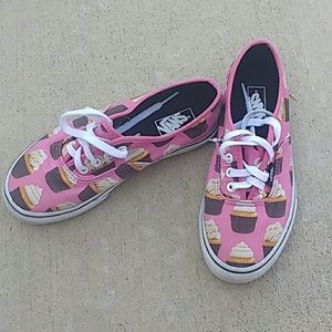 Cupcake Print Girl's Vans
